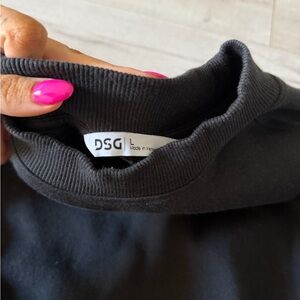 DSG Black Ribbed Crewneck Sweatshirt